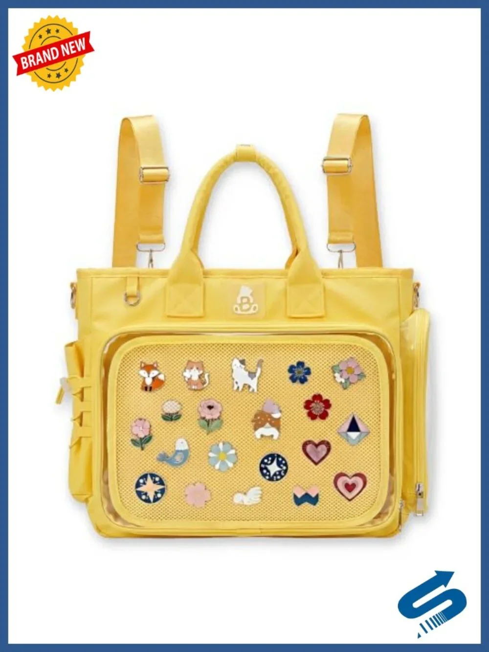 Ita Backpack Crossbody Tote Bag Pin Display Purse Clear Window Kawaii Anime